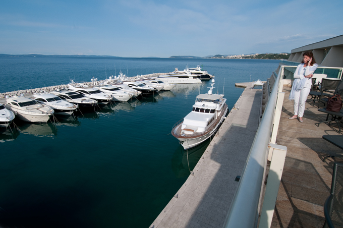 Die Yacht „Petar K.“  in der Marina des Hotels Le Meridien Lav in  Split